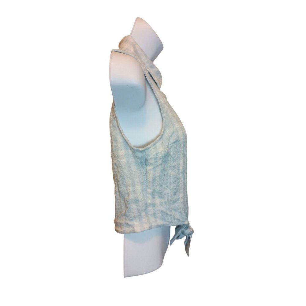 Ultra Flirt Women's Collared Plaid Sleeveless Front Tie Top Shirt Sz. XS - Picture 5 of 8